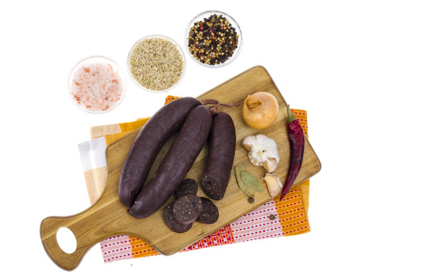 波兰和德国血肠。工作室的照片图片下载