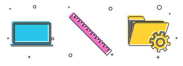 设置笔记本尺子和文件夹设置齿轮图片下载