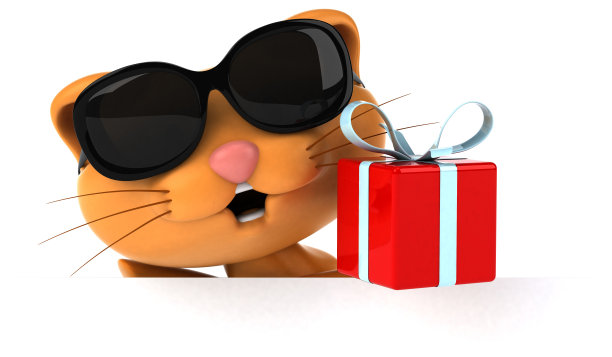 有趣的猫- 3D插图图片下载