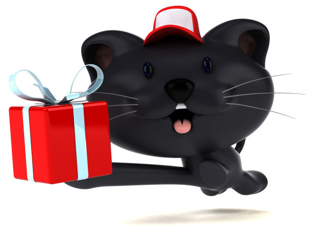 有趣的猫- 3D插图图片下载