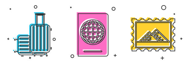 带生物识别的旅行护照行李箱图片下载