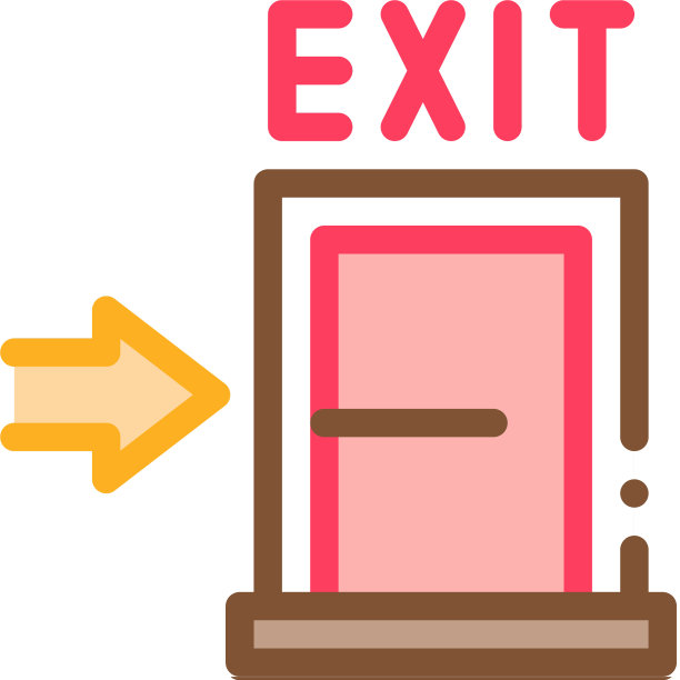 消防出口门图标轮廓图片下载