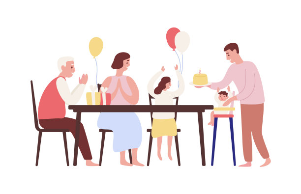 儿童一周岁生日庆祝单位图片下载