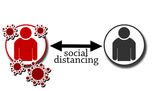 社交距离图标孤立在白色背景图片下载