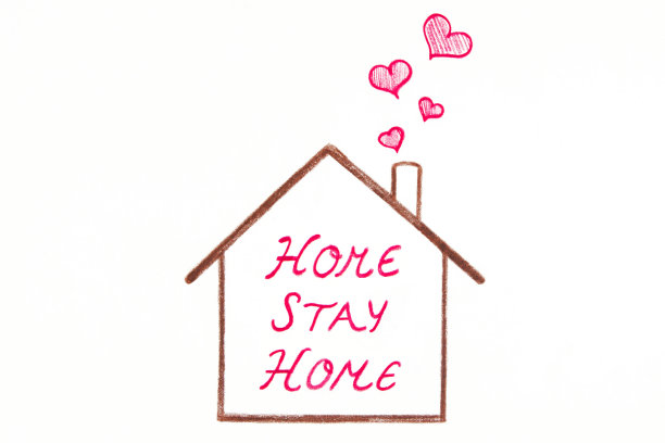 在家呆在家里的孩子画画图片下载