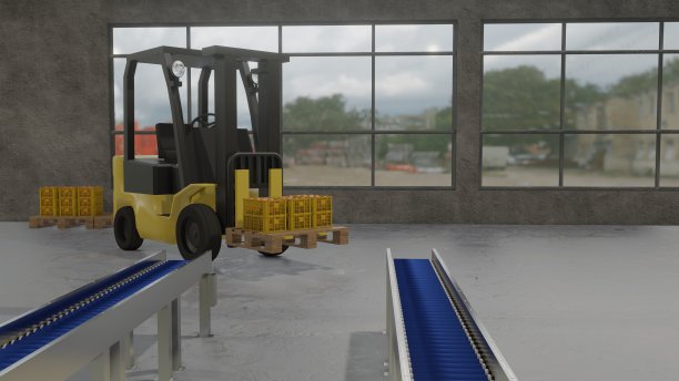 生产仓库橙子的卸货和包装图片下载