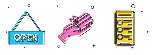 设悬挂标志，用文字开门人的手图片下载