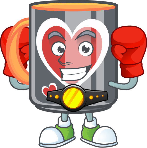 快乐的脸拳击杯爱卡通人物图片下载