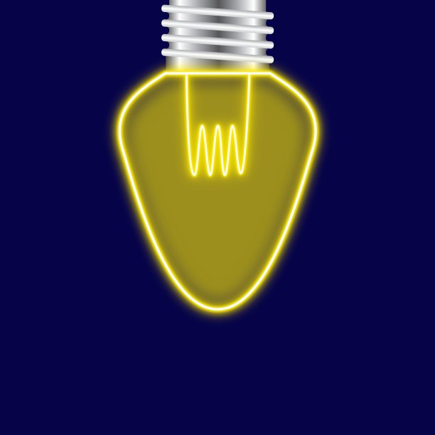 霓虹灯风格的灯泡背景图片下载