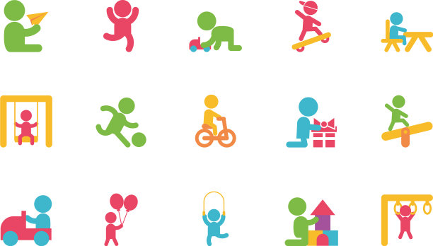 孤立组男孩的头像设计图片下载