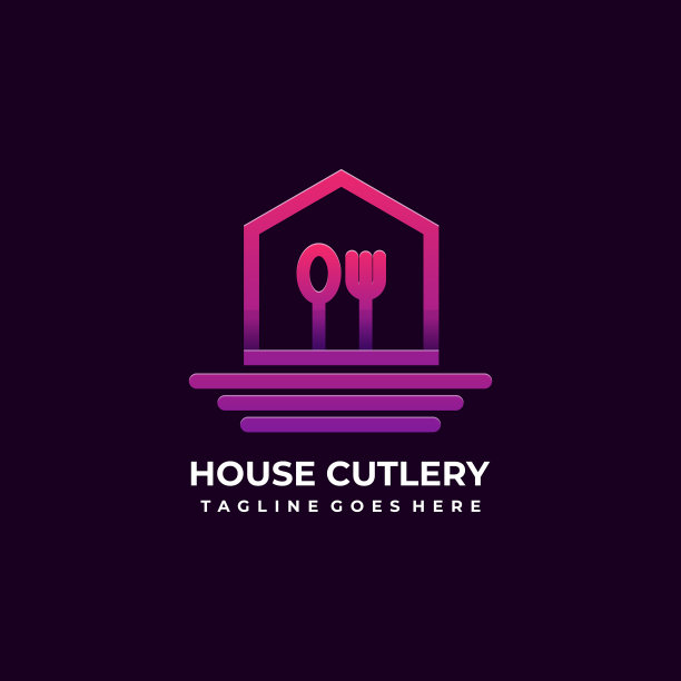 房子餐具模板图片下载