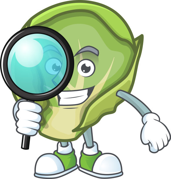 聪明的一眼球芽甘蓝侦探卡通图片下载