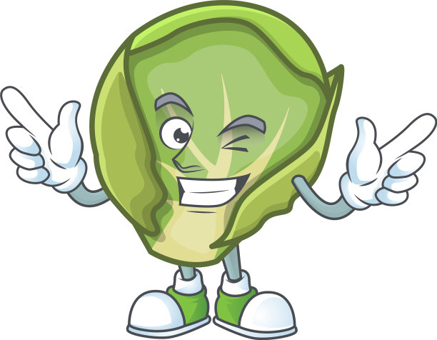 滑稽的球芽甘蓝卡通人物风格图片下载