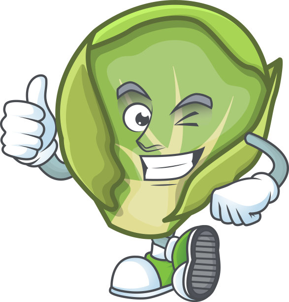 卡通人物球芽甘蓝制作图片下载
