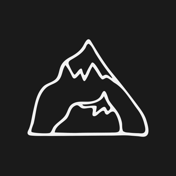 涂鸦山图标孤立轮廓手绘图片下载