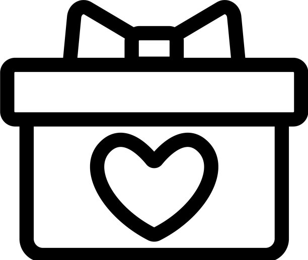 礼品包装图标孤立轮廓图片下载