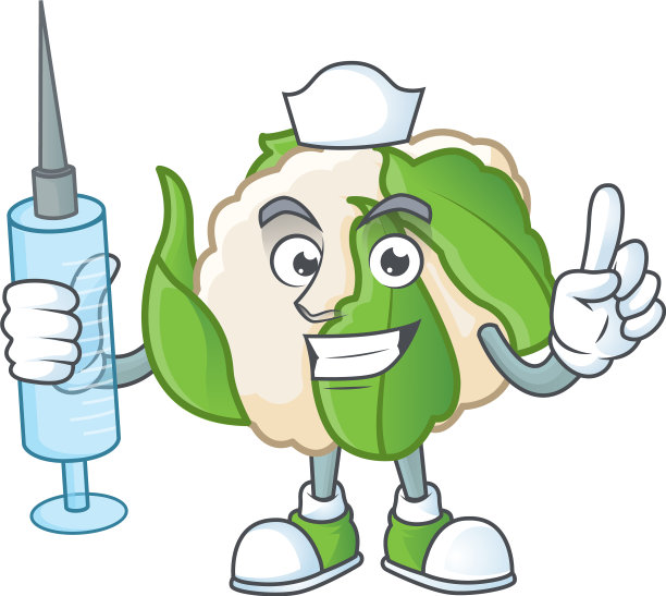图片护士花椰菜卡通风格把持图片下载
