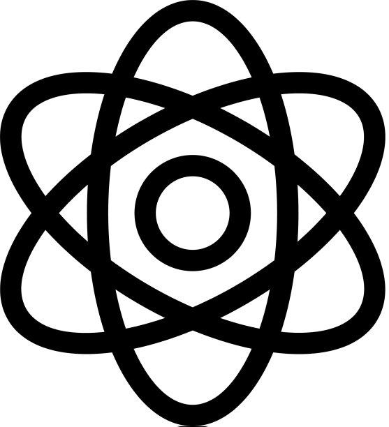 原子图标孤立轮廓符号图片下载