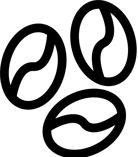 咖啡豆图标孤立轮廓符号图片下载