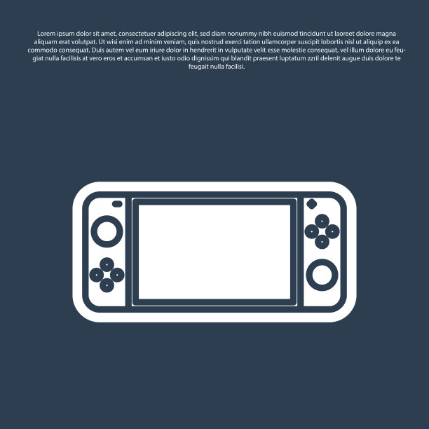 蓝线便携式视频游戏机图标图片下载