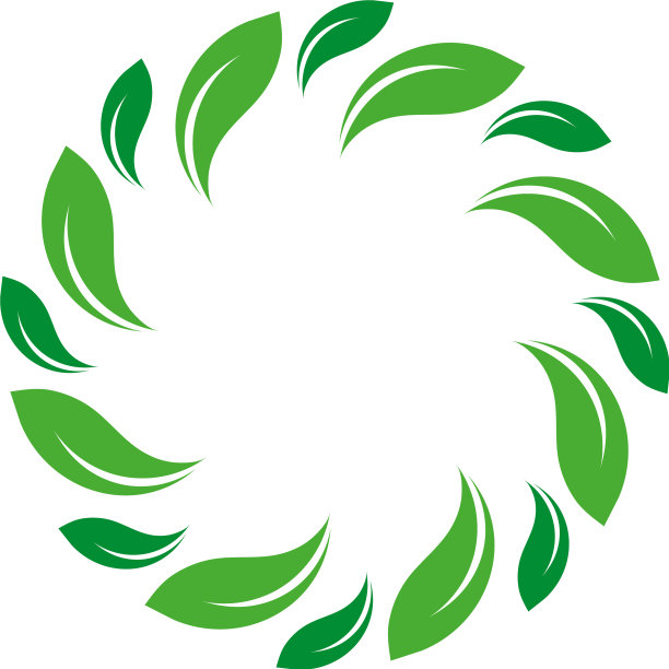 有机孤立绿圈标志叶图片下载