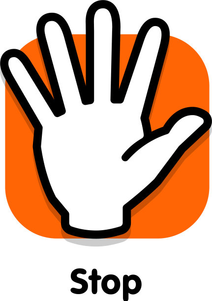 停止标志手掌人转向观众图片下载