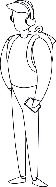 孤立的头像，戴着耳机包的男人图片下载