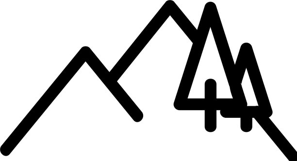 树在山图标孤立图片下载