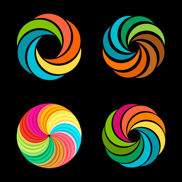 抽象的螺旋龙卷风集标志图片下载