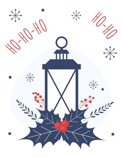 圣诞卡与旧灯笼和冬青枝图片下载