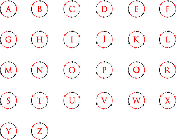 带圆形箭头的首字母Logo图片下载
