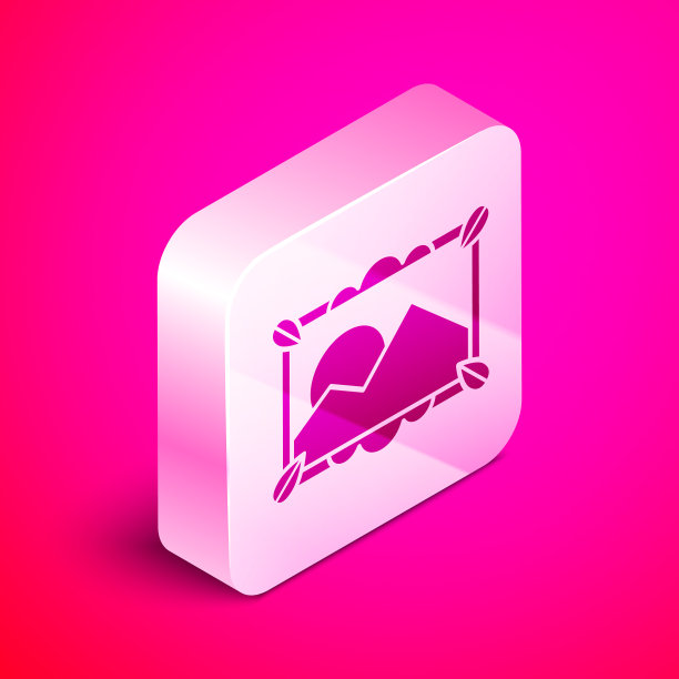 等距图片景观图标孤立在粉红色图片下载