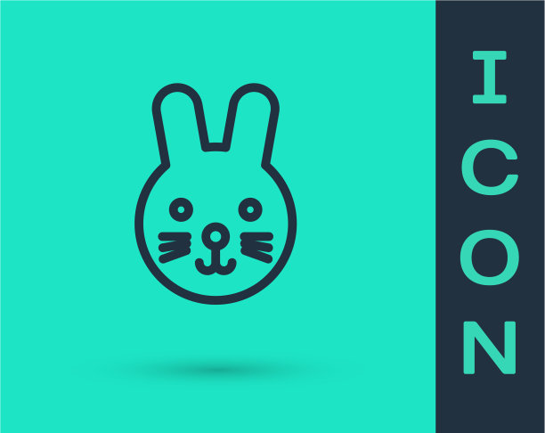 黑线兔星座图标孤立上图片下载