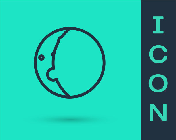 黑线日食太阳图标孤立上图片下载