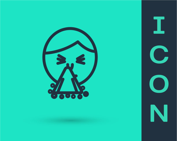 黑线人拿着手帕或餐巾图片下载