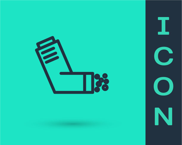 吸入器图标隔离在绿色上图片下载