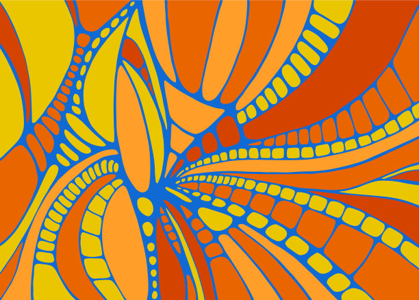 色彩缤纷的抽象装饰涂鸦风格背景图片下载