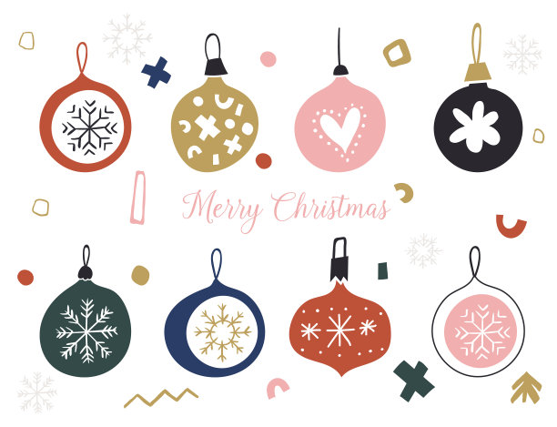 圣诞节用球和装饰品斯堪的纳维亚图片下载