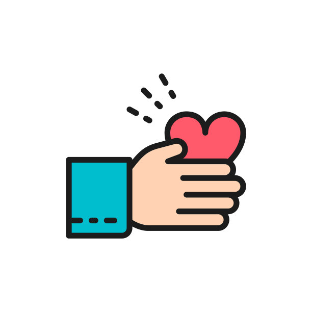 慈善捐赠器官平面彩色线图标图片下载