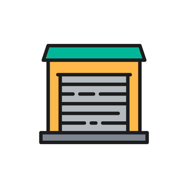 车库为汽车临时储存平面色线图片下载