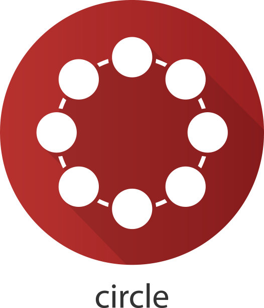 圆形平面设计长阴影图标图片下载