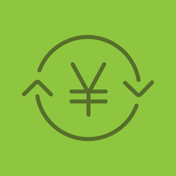 日本和中国日元交换字形颜色图标图片下载