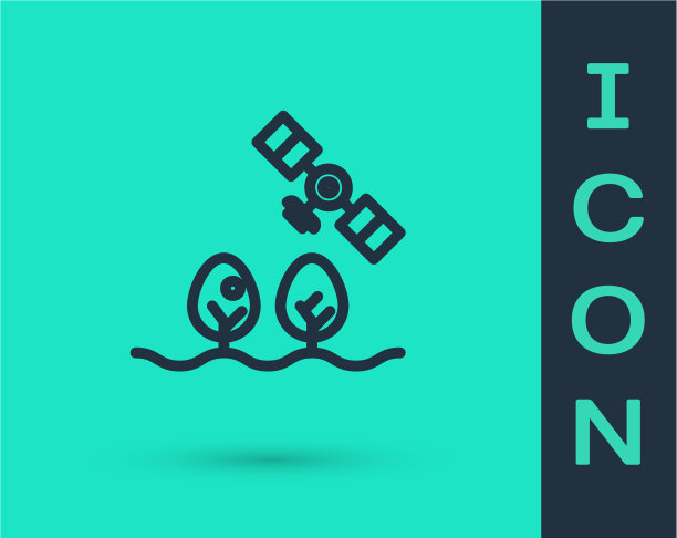 有无人机控制和树木的黑线智能农场图片下载