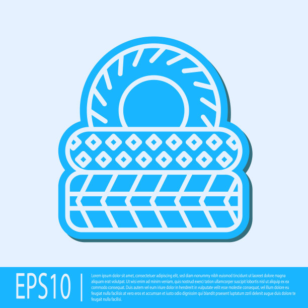 蓝色线汽车轮胎图标孤立在灰色图片下载