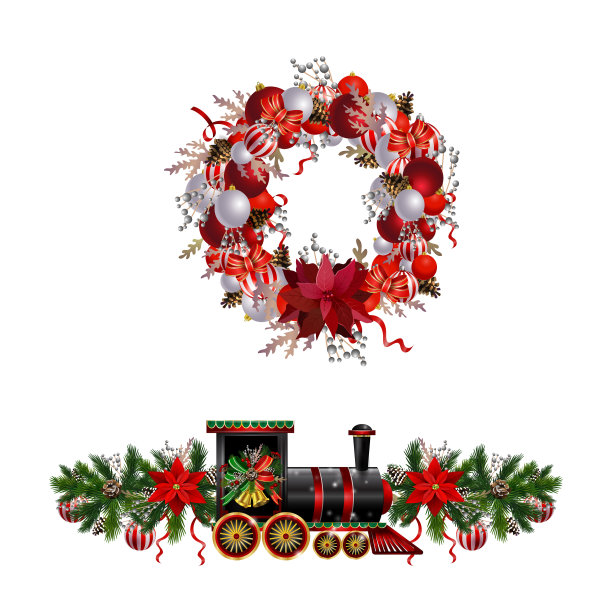 圣诞装饰用冷杉树收集图片下载