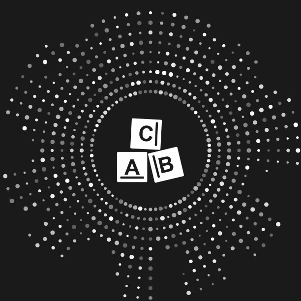 白色ABC块图标孤立在灰色背景图片下载