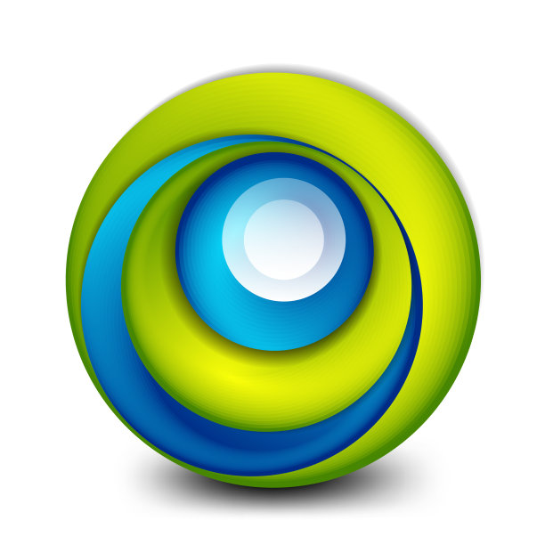 漩涡圆形旗帜3d风格抽象图片下载