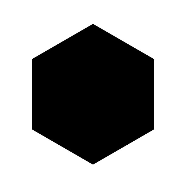 扁平六边形模型空白黑色图标抽象图片下载