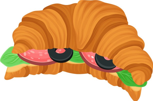 新鲜烘焙的现实羊角包馅图片下载