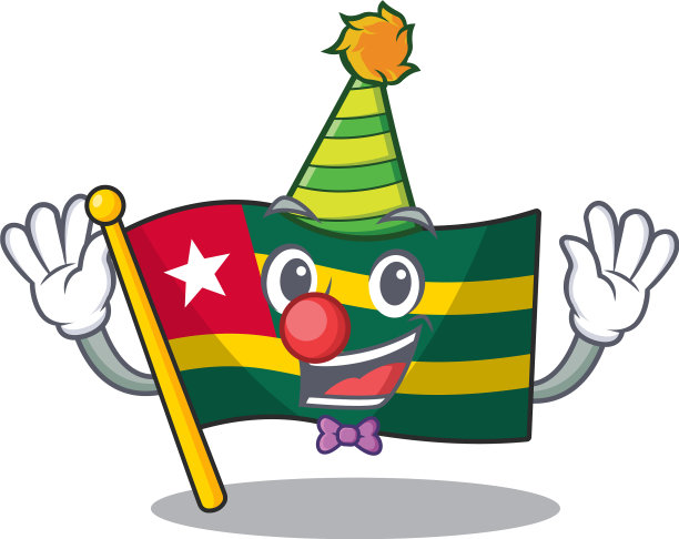 可爱和滑稽的小丑旗多哥卷轴卡通图片下载